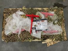 UNUSED LANDHONOR RATCHET BINDERS & CHAINS SET MODEL LHR-RC9200, 5 BINDERS (9,200LB) & 10 G70 3/8" x