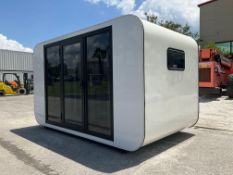 UNUSED 13FT PORTABLE HOUSE WITH SHOWER ROOM, TOILET, SINK, WINDOW, PLUMBING AND ELECTRIC HOOK UP,