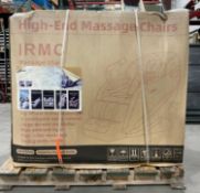UNUSED HIGH END MASSAGE CHAIR IRMC, ZERO GRAVITY MODE, AI INTELLIGENT VOICE CONTROL