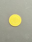 (1) TUNISIAN 100 MILLIM 22k GOLD COIN 1342AH