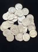 (40) 90% SILVER QUARTERS. $10 FACE VALUE