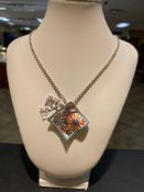 BELLE ETOILE ENAMEL PENDANT WITH CHAIN STERLING SILVER