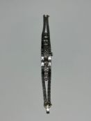 ESTATE HAMILTON LADIES DRESS WATCH 14K WHITE GOLD, DIAMONDS