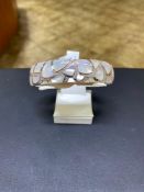BELLE ETOILE STERLING SILVER MOTHER OF PEARL BANGLE BRACELET