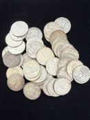 (40) 90% SILVER QUARTERS. $10 FACE VALUE