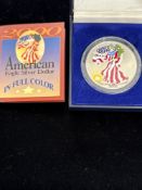 (1) AMERICAN EAGLE 999 FINE SILVER DOLLAR IN FULL COLOR