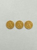 (3) 1/10oz AMERICAN EAGLE FINE GOLD COINS