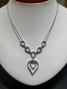 14KT WHITE GOLD NECKLACE .98CT DIAMONDS