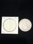 LOT OF (2) SILVER DOLLAR COINS