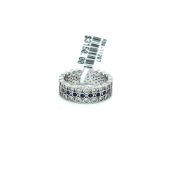 1.00CT DIAMOND AND .60CT SAPPHIRE ETERNITY RING 14K WHITE GOLD