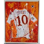 Giampiero Malgioglio, "Totti #10", Original Framed Installation Artwork on Canvas.