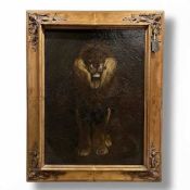 A Oil-on-Canvas Portrait of a Lion 19th-Century European School