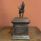 A Parcel-Gilt Siver Equestrian Statue of Philip II Probably Spanish, Mid-19th century