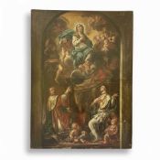 The Virgin and Saint Louis, King of France Oil on canvas, after Alexandrino de Carvalho (Portuguese,