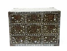 A Namban Lacquer and Mother-of-Pearl Inlaid Chest (Contador) Japan, Period: 17th / 18th Century
