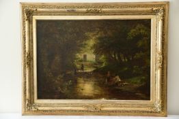 Unbekannter Künstler - Fluss im Wald