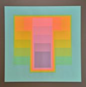 Seriegrafie von Karl Gerstner, türkis-grundig