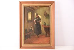 Unbekannter Künstler - Junge Bäuerin