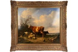 Eugene Verboeckhoven - Kühe mit Schafen