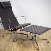 Vitra Eames Alu Chair EA124 & EA125 Leder Chocolate