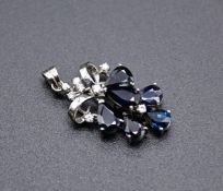 Weißgold Set mit Saphiren