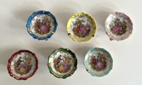 Limoges France, Miniaturteller, sechs Stück.