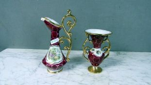 2 Prunkvasen bestoßen 21 und 29cm