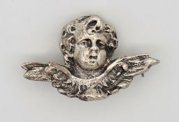 Brosche Engelskopf, 835er Silber