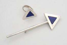 Ring und große Brosche mit Lapislazuli, 925er Silber