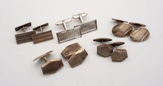 5 Paar Manschettenknöpfe, 800er, 830er und 835er Silber