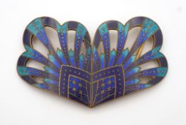 Emaillierte, zweiteilige Gürtelschließe, um 1920