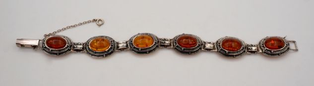 Bernsteinarmband, 925er Silber