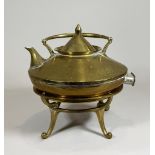 Art Deco Samowar, Messing, 20. Jh., H.: 22,5 cm, B.: 24 cm. Altersbedingter Zustand.