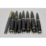 Konvolut Montblanc 8 tlg., bestehen aus: zwei Meisterstück Füllfederhalter 146, 585er Gold, mit Etu