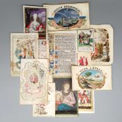 Konvolut Heiligenbilder und eine Stundenbuchseite