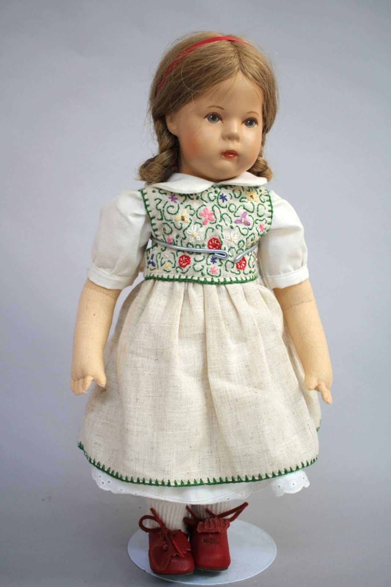 SHURROW Viktorianische Porzellanpuppe (30 Cm) Mit Holzständer – Sammlerpuppe Im Retro-Stil Porzellanpuppe Viktorianisch 30 Cm