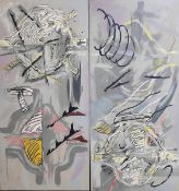 Ole Fischer (1943-2005) Diptychon "Saiboú Paraphrasen", 1994