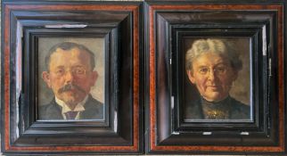 Toni ROTH (Anton, 1899-1971), Paar Portraits: Dr. Heinrich Brubacher, Hofrat, und seine Ehefrau