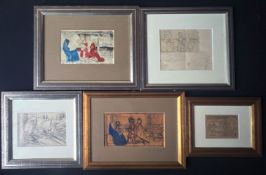 Schiestl (Würzburger Künstlerfamilie), 5 Werke, alle rücks. Stempel: Aus dem Nachlass Rudolf