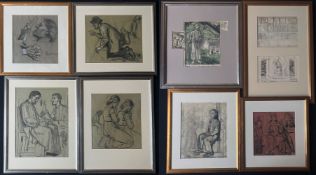 Verschiedene Werke aus der Schiestl Familie, Altersspuren, teils Nachlasstempel Rudolf Schiestl: