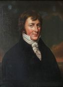 Unbekannter deutscher Künstler, Biedermeier, Portrait eines jungen Herrn, Öl/Lwd, rücks. bez.