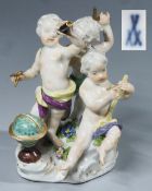 Figurengruppe "Allegorie- die Astronomie". MEISSEN, Ende 19. Jahrhundert.