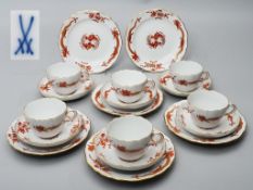 Roter Drache mit Goldrand. MEISSEN, 1. Wahl.