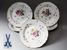 Dessertteller, MEISSEN, Marke 1860 - 1923, 1. Wahl. 5er Satz.