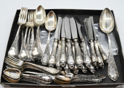 1 Besteck (unvollständig) Silber 800, deutsch, wohl GEBRÜDER REINER Bayerische Silberbesteck Fabrik,