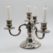 1 Kandelaber Silber Dänemark 1935, Prüfmarke: Johannes Siggard, 1932-1960,