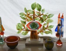 1 Posten Glas- und Keramikobjekte, z.T. Mikki Rivola u.a., z.T. besch., Teile fehlen, Asp.