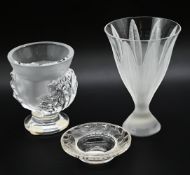 3 Glasobjekte bez. Lalique Asp.