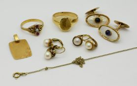 4 Teile Schmuck je GG 14ct.