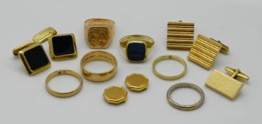 1 Konv. Herrenschmuck je GG 14ct. z.T. mit Schmucksteinen sowie